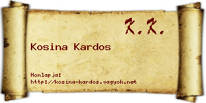Kosina Kardos névjegykártya